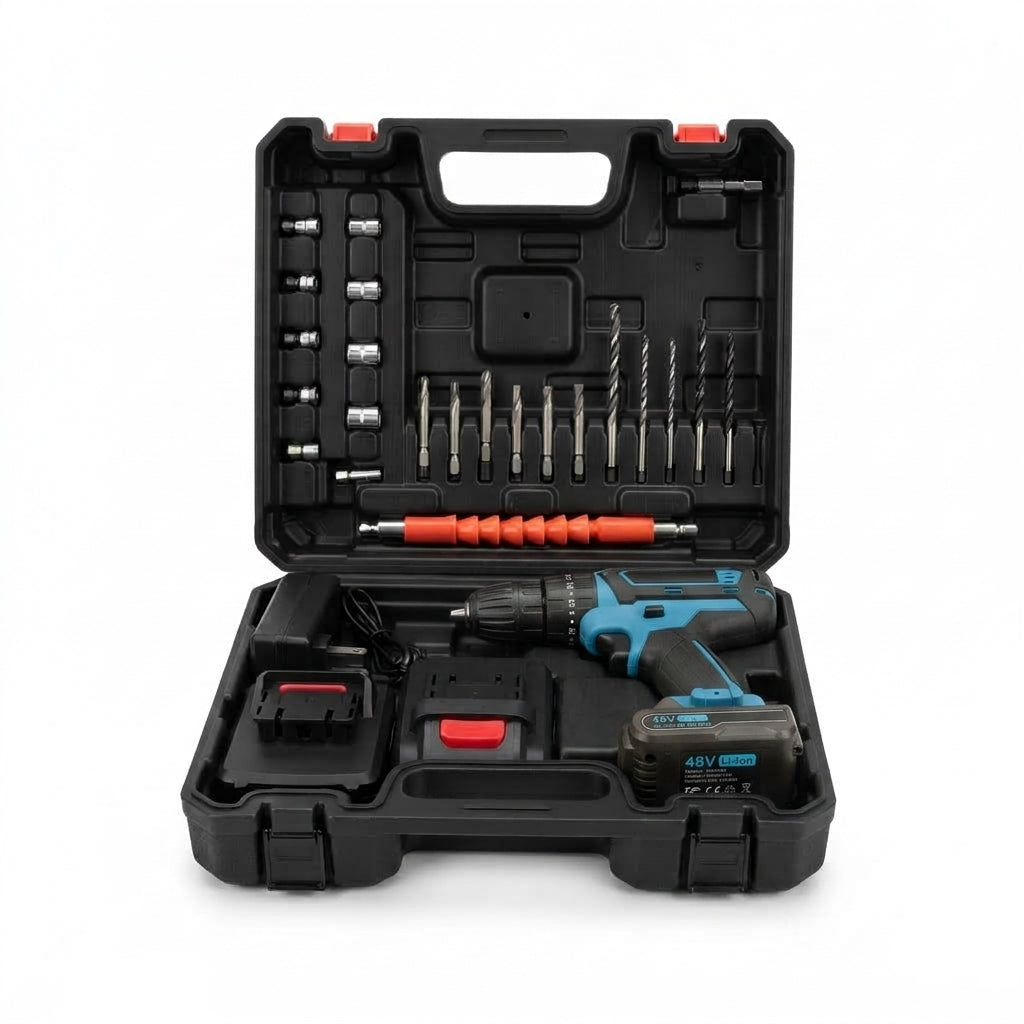 ¡Taladro Inalámbrico + 2 baterías + Kit de Accesorios! Tu Taller Completo en una Caja.
