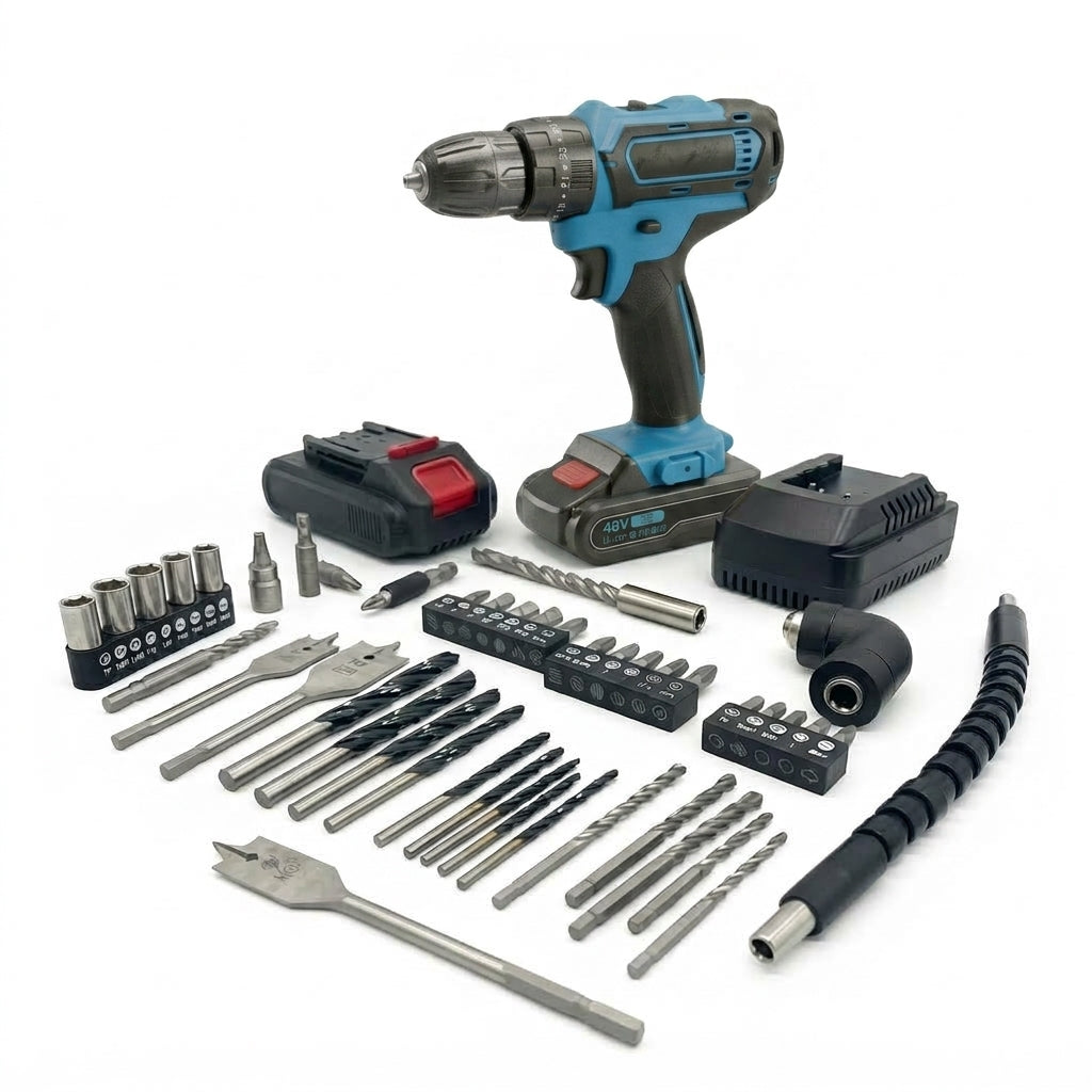 ¡Taladro Inalámbrico + 2 baterías + Kit de Accesorios! Tu Taller Completo en una Caja.