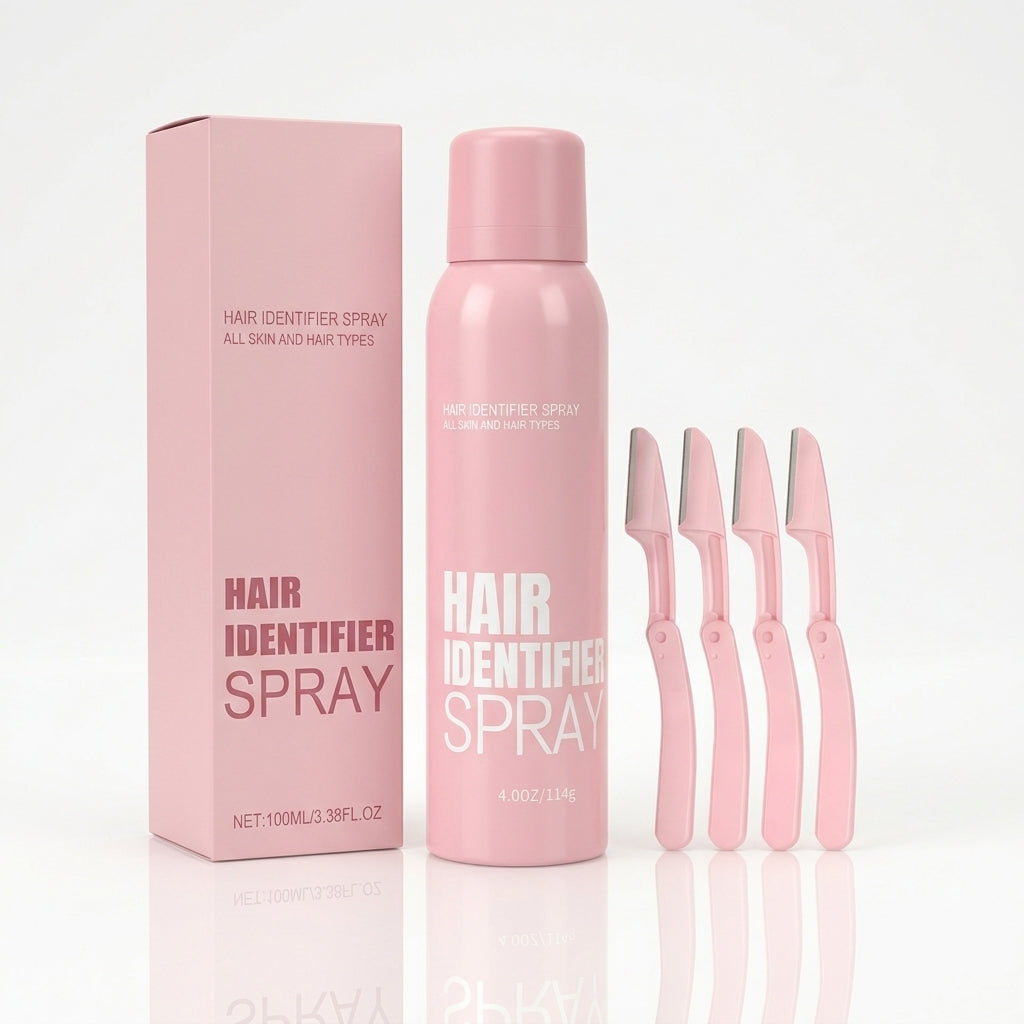 Spray Identificador de Vello Facial + 4 Rasuradoras