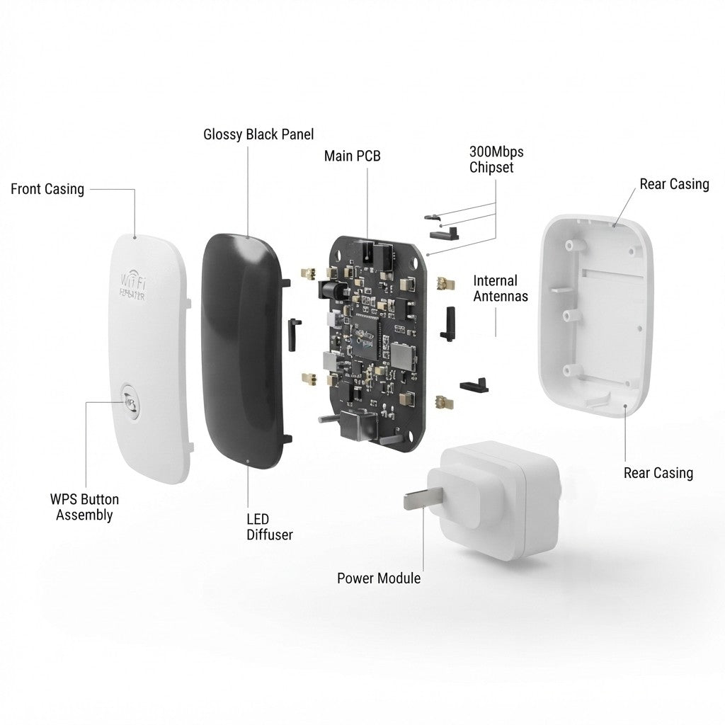 Amplificador de Señal Wi-Fi 300 Mbps | Cobertura Total Sin Cables