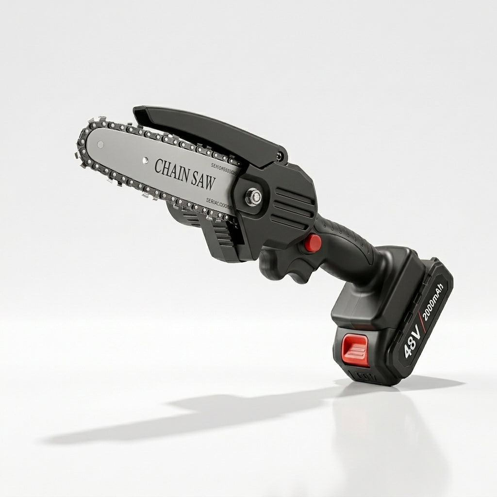 Mini Motosierra Eléctrica Inalámbrica 48V – Podadora Portátil con Batería Recargable 2000 mAh 🌳