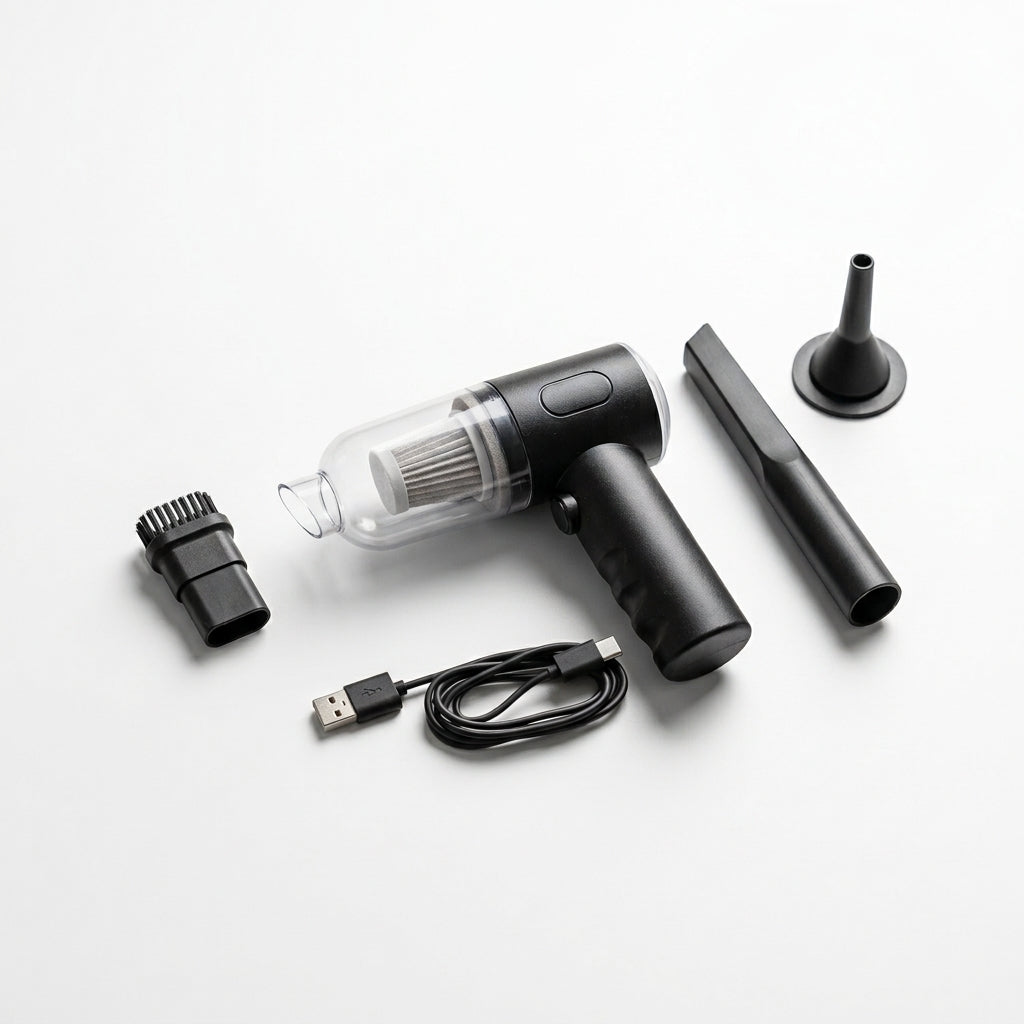 Aspiradora Portátil Inalámbrica 120W – Succión 9000 Pa, Recargable por USB y con Accesorios  🚗✨