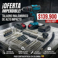 ¡Taladro Inalámbrico + 2 baterías + Kit de Accesorios! Tu Taller Completo en una Caja.