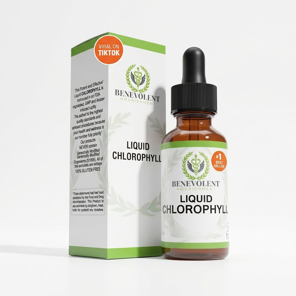 Clorofila Líquida Premium Benevolent Supplements 60 ml – Gotas con Sabor a Menta 🌿