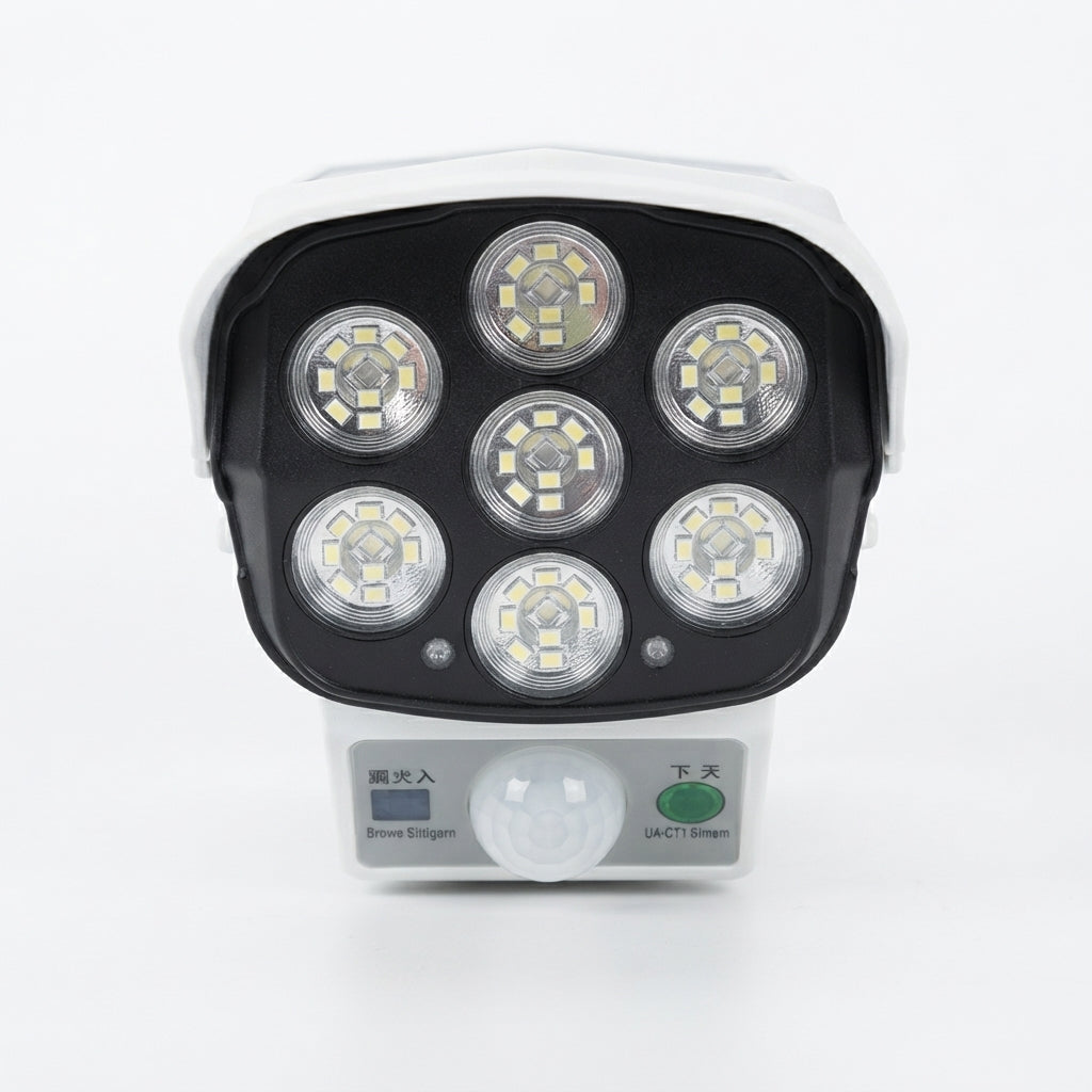Reflector Solar con Forma de Cámara | Iluminación y Seguridad Antirrobo ☀️