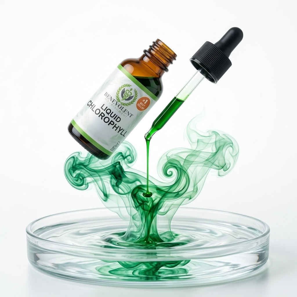 Clorofila Líquida Premium Benevolent Supplements 60 ml – Gotas con Sabor a Menta 🌿