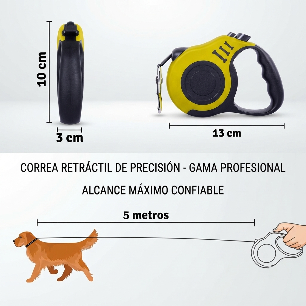 Correa Retráctil para Perro y Gato 5 Metros - Paseos Seguros